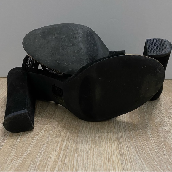 Call It Spring Disney collection black lace tie heels - Picture 7 of 8